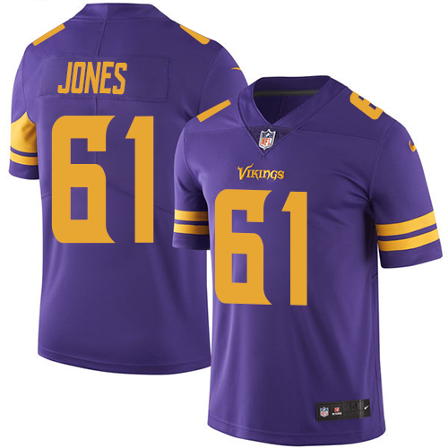 Minnesota Vikings 61 Limited Brett Jones Purple Nike NFL Men Jersey Rush Vapor Untouchable